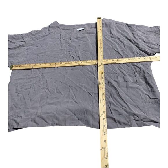 NICE WOMEN Pure J Jill Womens Oversized Boxy Top grey Neutral Lagenlook 3/4 Slee - Picture 9 of 9